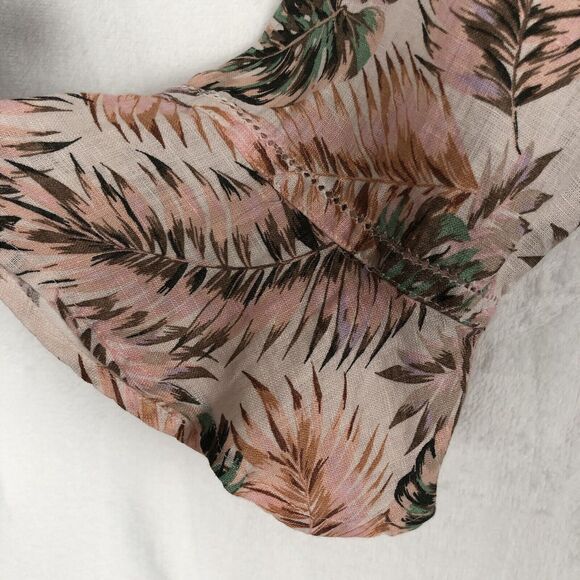 J.‎ JILL Love Linen Top Women's Sz M Tropical Tunic Pullover V-Neck 3/4 Flutter - Picture 11 of 11